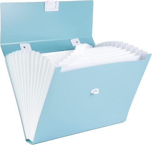 Freude Expanding File Folder - 2 Pcs 13 Pockets Accordion Folder with Handle, A4 Size Document Organizer with Colored Labels for Office Business Study Back to School in Saudi Arabia