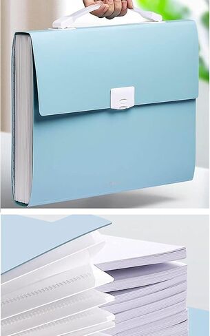 Freude Expanding File Folder - 2 Pcs 13 Pockets Accordion Folder with Handle, A4 Size Document Organizer with Colored Labels for Office Business Study Back to School in Saudi Arabia