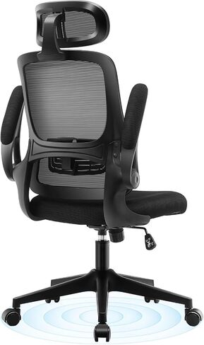 Ergonomic Home Office Chair High Back Office Desk Chair with Flip-up Arms, 2D Headrest, 135°Tilt, Computer Desk Chair with Adjustable Lumbar Support Swivel Task Office Chair in Saudi Arabia