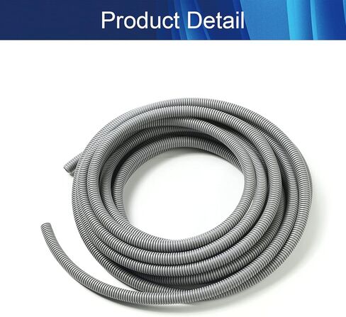 0.5inch ID 32.81FT Electrical Conduit Non-Split Wire Loom Tubing Corrugated Tube Flexible Polyethylene Hose Cover for Home Outdoor Automotive Marine Wire Harness Wrap Cover Sleeve Grey(1PCS) in Saudi Arabia