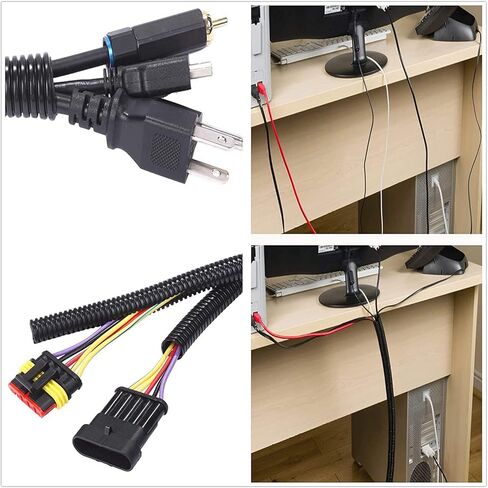 0.5inch ID 32.81FT Electrical Conduit Non-Split Wire Loom Tubing Corrugated Tube Flexible Polyethylene Hose Cover for Home Outdoor Automotive Marine Wire Harness Wrap Cover Sleeve Grey(1PCS) in Saudi Arabia