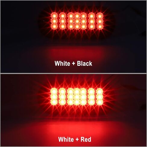 Partsam 2Pcs 6.5" Oval Red Led Trailer Tail Lights 21LED Surface Mount Oval Smoke LED Brake Stop Turn Tail Lights Trailer Truck RV Sealed Faceted Trailer Taillights w Red Reflector Flange Mount in Saudi Arabia