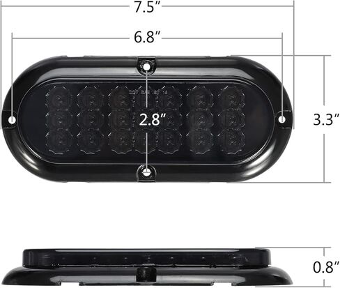 Partsam 2Pcs 6.5" Oval Red Led Trailer Tail Lights 21LED Surface Mount Oval Smoke LED Brake Stop Turn Tail Lights Trailer Truck RV Sealed Faceted Trailer Taillights w Red Reflector Flange Mount in Saudi Arabia