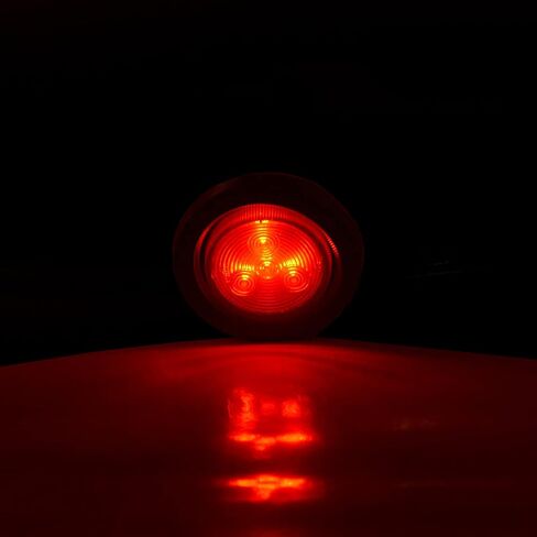 2 بوصة LED ضوء علامة جانبية مستديرة مع حامل فلوش جروميت 4LED، (5 كهرمان + 5 أحمر) مختومة 2 مصابيح LED مستديرة شاحنة مقطورة مع عدسة عاكسة 10 قطع in Kuwait