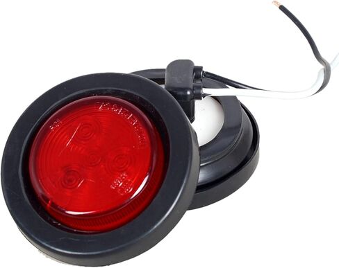 2 بوصة LED ضوء علامة جانبية مستديرة مع حامل فلوش جروميت 4LED، (5 كهرمان + 5 أحمر) مختومة 2 مصابيح LED مستديرة شاحنة مقطورة مع عدسة عاكسة 10 قطع in Kuwait