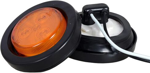 2 بوصة LED ضوء علامة جانبية مستديرة مع حامل فلوش جروميت 4LED، (5 كهرمان + 5 أحمر) مختومة 2 مصابيح LED مستديرة شاحنة مقطورة مع عدسة عاكسة 10 قطع in Kuwait