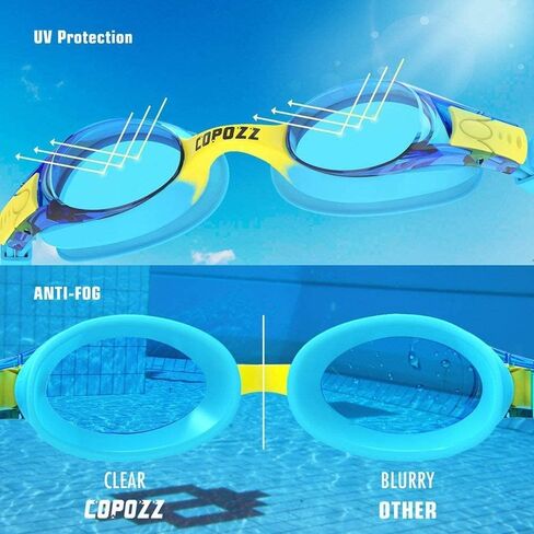 COPOZZ Kids Swimming Goggles, Toddler Swim Goggles No Leaking Anti Fog for Boys Girls(Age 3-12) in Saudi Arabia