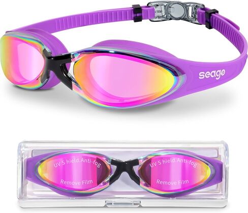 Seago نظارات نظارات السباحة الكبار للرجال النساء مكافحة الضباب لا تسرب واضح نظارات الوقاية للسباحة تجمع المياه نظارات حماية من الأشعة فوق البنفسجية in Saudi Arabia