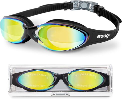 Seago Goggles Adult Swim Goggles for Men Women Anti Fog No Leak Clear Swimming Goggles Water Pool Goggles UV protection in Kuwait