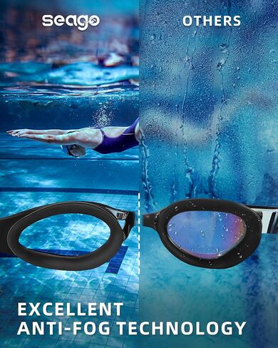 Seago Goggles Adult Swim Goggles for Men Women Anti Fog No Leak Clear Swimming Goggles Water Pool Goggles UV protection in Kuwait