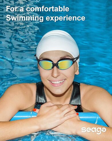 Seago Goggles Adult Swim Goggles for Men Women Anti Fog No Leak Clear Swimming Goggles Water Pool Goggles UV protection in Kuwait