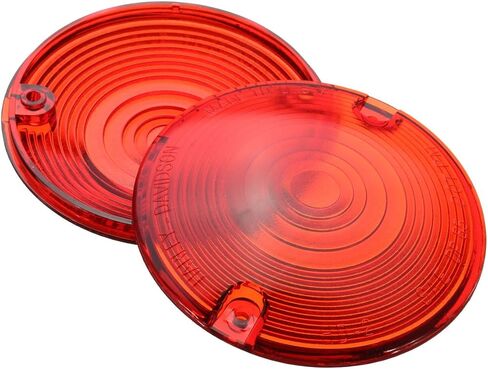 أغطية عدسات ZYTC Red Harley Turn Signal Lens مقاس 3 1/4 بوصة لـ Harley Touring Flat Electra Glide Road King Pack of 2 in Kuwait