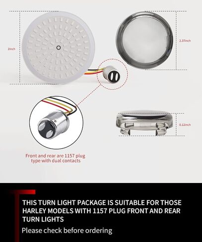 2 بوصة أمامي 1157 + خلفي 1157 LED مجموعة مصابيح إشارات الانعطاف للدراجات النارية لـ Harley Davidson 1986-2023 Street Glide Road Glide Road King Accessories Softail Dyna Sportster Touring غطاء مدخن in Saudi Arabia