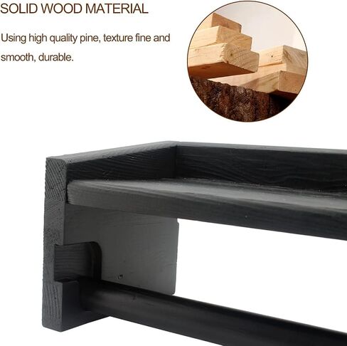 WANLIAN Medal Hanger Trophy Shelf, Wooden Medal Holder Trophy Rack with Shelf, Wall Mounted Metal Hanger Trophy Race Medal Display, Black in Saudi Arabia
