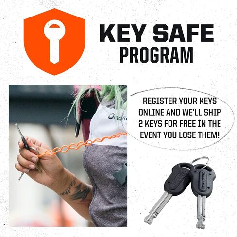 كابل قفل الدراجة Kryptonite KryptoFlex، بطول 2FT/6FT بطول 15 مم، كابل فولاذي مضفر شديد التحمل مضاد للسرقة للمعدات الخارجية، قفل الدراجة المجمع/المفتاح in Saudi Arabia