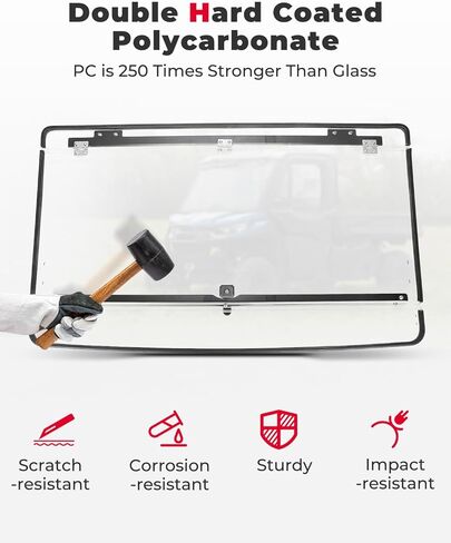 KEMIMOTO 2-in-1 Flip Windshield Front Windscreen Compatible with Can Am Defender HD5/ HD8/ HD10/ Max- 1/ 5" Thick Polycarbonate 250 Times Stronger than Glass - Open, Vented Or Closed Mode in Saudi Arabia