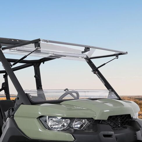 KEMIMOTO 2-in-1 Flip Windshield Front Windscreen Compatible with Can Am Defender HD5/ HD8/ HD10/ Max- 1/ 5" Thick Polycarbonate 250 Times Stronger than Glass - Open, Vented Or Closed Mode in Saudi Arabia