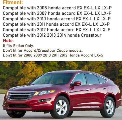 متوافق مع غطاء مسند الذراع لألواح أبواب Honda Accord 2008-2012، قطعتان من غطاء مسند الذراع للوحة الباب من جلد البولي يوريثان للوحة الباب الأمامية Accord EX/EX-L/LX/LX-P/SE (أسود) (غير مناسب لطراز الكوبيه) in Saudi Arabia