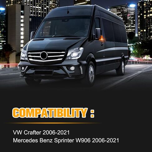Gempro LED Side Mirror Turn Signal Lights Sequential Amber Mirror Indicator Lamps for 2006-2021 Mercedes Benz Sprinter W906 VW Crafter (Clear Len) in Saudi Arabia