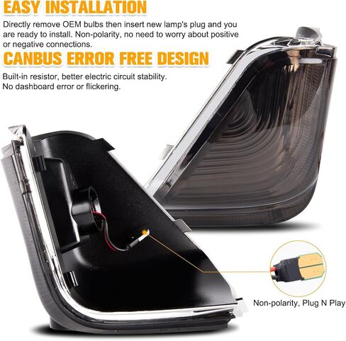 Gempro LED Side Mirror Turn Signal Lights Sequential Amber Mirror Indicator Lamps for 2006-2021 Mercedes Benz Sprinter W906 VW Crafter (Clear Len) in Saudi Arabia