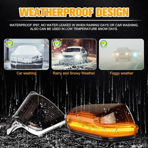 Gempro LED Side Mirror Turn Signal Lights Sequential Amber Mirror Indicator Lamps for 2006-2021 Mercedes Benz Sprinter W906 VW Crafter (Clear Len) in Saudi Arabia
