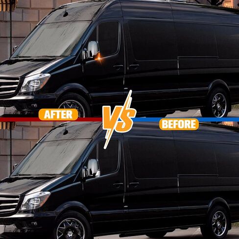 Gempro LED Side Mirror Turn Signal Lights Sequential Amber Mirror Indicator Lamps for 2006-2021 Mercedes Benz Sprinter W906 VW Crafter (Clear Len) in Saudi Arabia