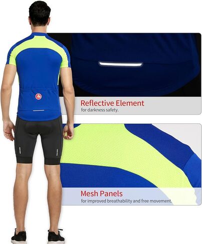 ARSUXEO Cycling Jersey Mens Short Sleeves Slim Fit Mountain Bike Shirts Biking Top in Saudi Arabia