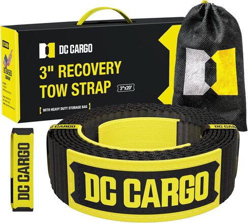 Recovery Tow Strap 3 in x 20 Feet – Lab-Tested 31,518lb Break Strength – Heavy-Duty Tow Straps with Triple-Reinforced Loop Ends – Ultimate Tow Rope for Peace of Mind in Saudi Arabia