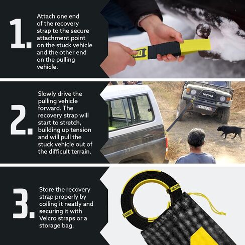 Recovery Tow Strap 3 in x 20 Feet – Lab-Tested 31,518lb Break Strength – Heavy-Duty Tow Straps with Triple-Reinforced Loop Ends – Ultimate Tow Rope for Peace of Mind in Saudi Arabia