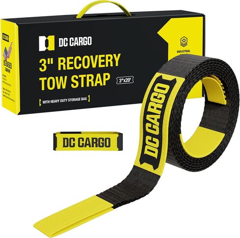 Recovery Tow Strap 3 in x 20 Feet – Lab-Tested 31,518lb Break Strength – Heavy-Duty Tow Straps with Triple-Reinforced Loop Ends – Ultimate Tow Rope for Peace of Mind in Saudi Arabia