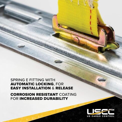 أشرطة سقاطة E-Track للتحكم في البضائع الأمريكية (8 عبوات)، 2 بوصة × 12 قدم، أشرطة ETrack صفراء شديدة التحمل مع نهاية ثابتة 4 أقدام وتركيبات زنبركية، 1,467 رطل. حد حمل العمل، أشرطة السقاطة اللوجستية in Kuwait