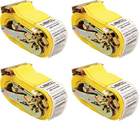 أشرطة سقاطة E-Track للتحكم في البضائع الأمريكية (8 عبوات)، 2 بوصة × 12 قدم، أشرطة ETrack صفراء شديدة التحمل مع نهاية ثابتة 4 أقدام وتركيبات زنبركية، 1,467 رطل. حد حمل العمل، أشرطة السقاطة اللوجستية in Kuwait