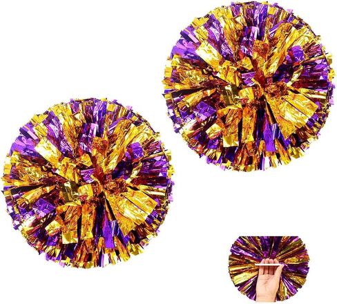GAKA Cheerleading Pom Poms Cheer Pom Poms for Sports Team Spirit of Children and Adults Cheering,Blue Silver,12 inch,2 PCS in Saudi Arabia