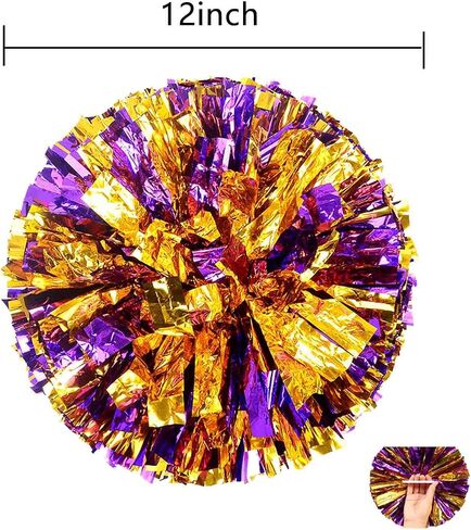 GAKA Cheerleading Pom Poms Cheer Pom Poms for Sports Team Spirit of Children and Adults Cheering,Blue Silver,12 inch,2 PCS in Saudi Arabia