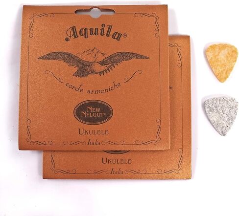 2-Pack Aquila New Nylgut 7U Concert Ukulele Strings 23 inch Regular High G with 2 Free Felt Picks in Kuwait