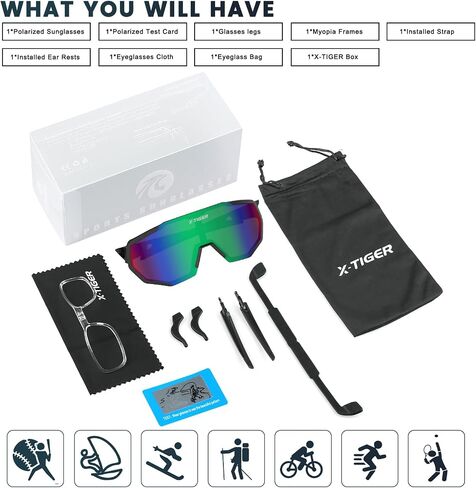 X-TIGER Polarized Sports Sunglasses for Men Women Cycling Glasses Baseball Running Fishing MTB Sunglasses UV400 in Saudi Arabia