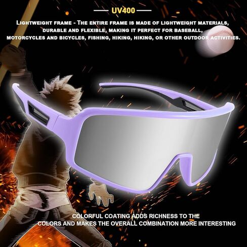 نظارات شمسية رياضية للرجال والنساء من WANWAN، نظارات بيسبول لركوب الدراجات والجري والكرة اللينة 80s 90s للشباب والبالغين ظلال قناع in Kuwait