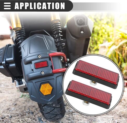 حامل برغي للدراجة النارية العالمية Motoforti، عاكس تحذير عاكس، M5x0.8، طول 56 مم، بلاستيك، أحمر، زوج واحد in Kuwait