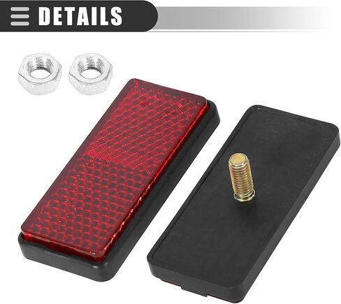 حامل برغي للدراجة النارية العالمية Motoforti، عاكس تحذير عاكس، M5x0.8، طول 56 مم، بلاستيك، أحمر، زوج واحد in Kuwait