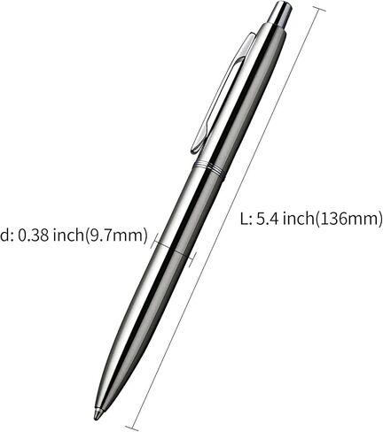 ChaoQ 6 Pcs Retractable Metal Ballpoint Pens, for Gift, Business, Office, 1.0mm Medium Point Black Ink, 12 Extras Replaceable Metal Refills - Black in Saudi Arabia