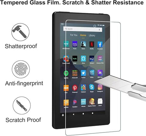استبدال شاشة تعمل باللمس لجهاز Amazon Kindle Fire HD8 /HD8 Plus Tablet الجيل العاشر 2020 K72LL3 K72LL4 لوحة رقمية عدسة زجاجية أمامية مع فيلم زجاجي مقسى + أدوات (الجودة الأصلية، لا يوجد جزء شاشة LCD) in Kuwait