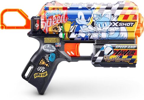 X-Shot Skins Flux - Sonic Hyper Spike X (2 Pack + 16 Darts) by ZURU, Easy Reload, Air Pocket Dart Technology, Toy Foam Dart Blaster for Kids, Teens, and Adults, Frustration Free Packaging in Kuwait