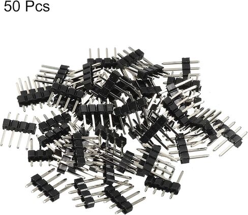MECCANIXITY Straight Pin Header DIP Single Row 6 Pin 2.54mm Pitch Gold Plated for PCB Pack of 50 in Saudi Arabia