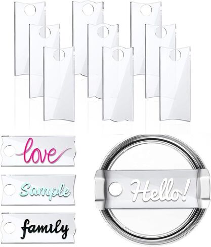 Blank Name Plate for Stanley 40 oz Tumbler Cup H2.0, Personalized Sublimation Acrylic Tumbler Lid Topper Name Tag - for Stanley Cup ID Accessories (10PCS) in Saudi Arabia