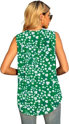 QUEZHU Women's Summer Sleeveless Chiffon Tank Tops Blouse Loose Casual V Neck Blouses Shirt in Saudi Arabia