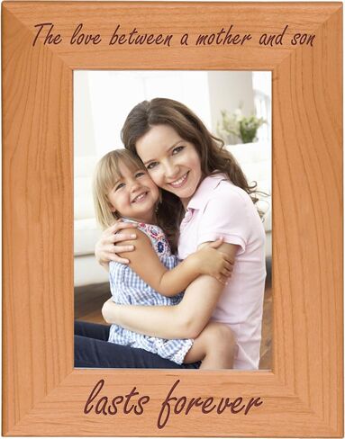 CustomGiftsNow الحب بين الأم والابن يدوم إلى الأبد - إطار صورة خشبي - يناسب صورة مقاس 5x7 بوصة (عموديًا) (5x7 بوصة عموديًا) in Kuwait