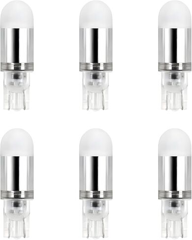 مصابيح إضاءة LED بقاعدة إسفين T5 T10 12VAC/DC 1 وات أبيض دافئ 2700K-3000K لإضاءة المناظر الطبيعية الخارجية وأضواء مسار الدرج وأضواء RV للسفر 6 عبوات in Kuwait