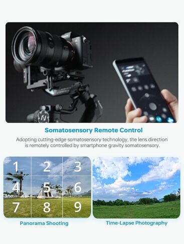 FeiyuTech SCORP 2[Official]Camera Stabilizer, Built-in AI Tracker,3-Axis Gimbal for Sony/Canon/Nikon/Fujifilm Mirrorless&DSLR Camera,Upgrade Joystick&Touch Screen,Max 5.51lbs, Native Vertical Shooting in Saudi Arabia