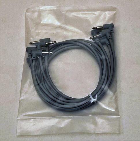 Luigis Modular M-PAR Right Angled Eurorack Patch Cables - Package of 5 Gray Cables, 24" (60 cm) in Saudi Arabia