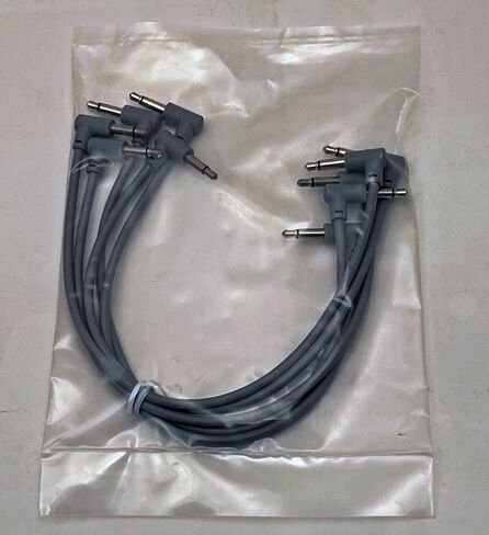 Luigis Modular M-PAR Right Angled Eurorack Patch Cables - Package of 5 Gray Cables, 24" (60 cm) in Saudi Arabia